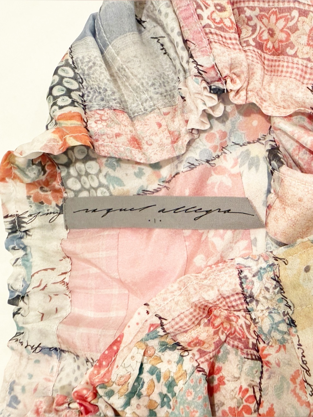 Raquel Allegra Allegra Garden Diary Patchwork Print Midi Skirt - Picture 7 of 13